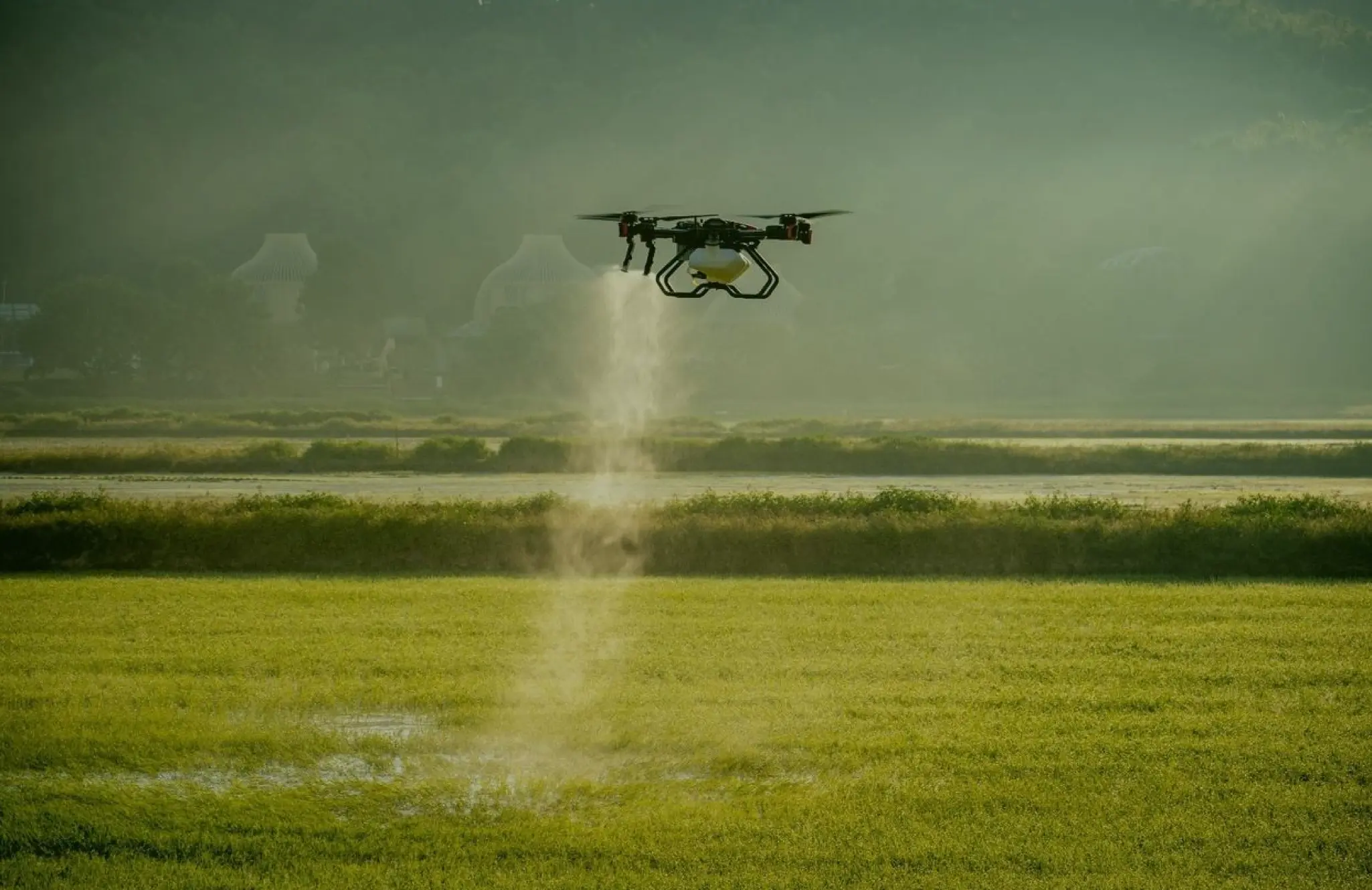 Aerial drone spraying